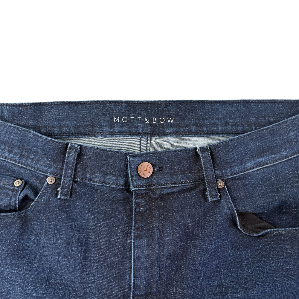 Mott & Bow‎ Jeans Mens 36x32 Blue Slim Straight Stretch Dark Wash Denim Preppy